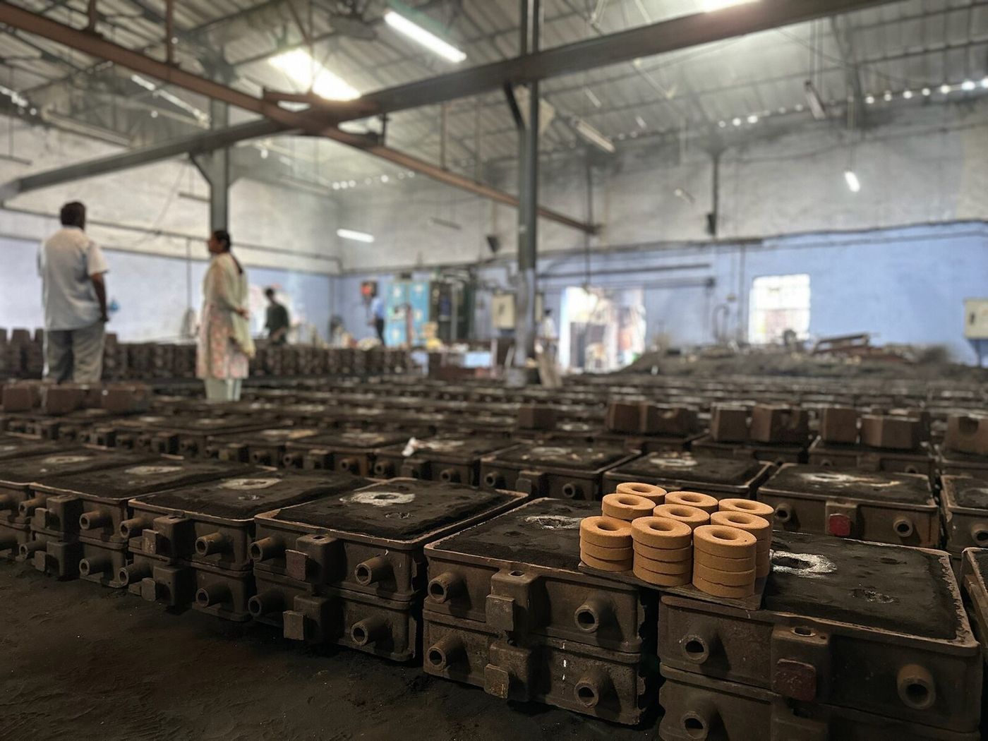 SG iron castings on the foundry floor